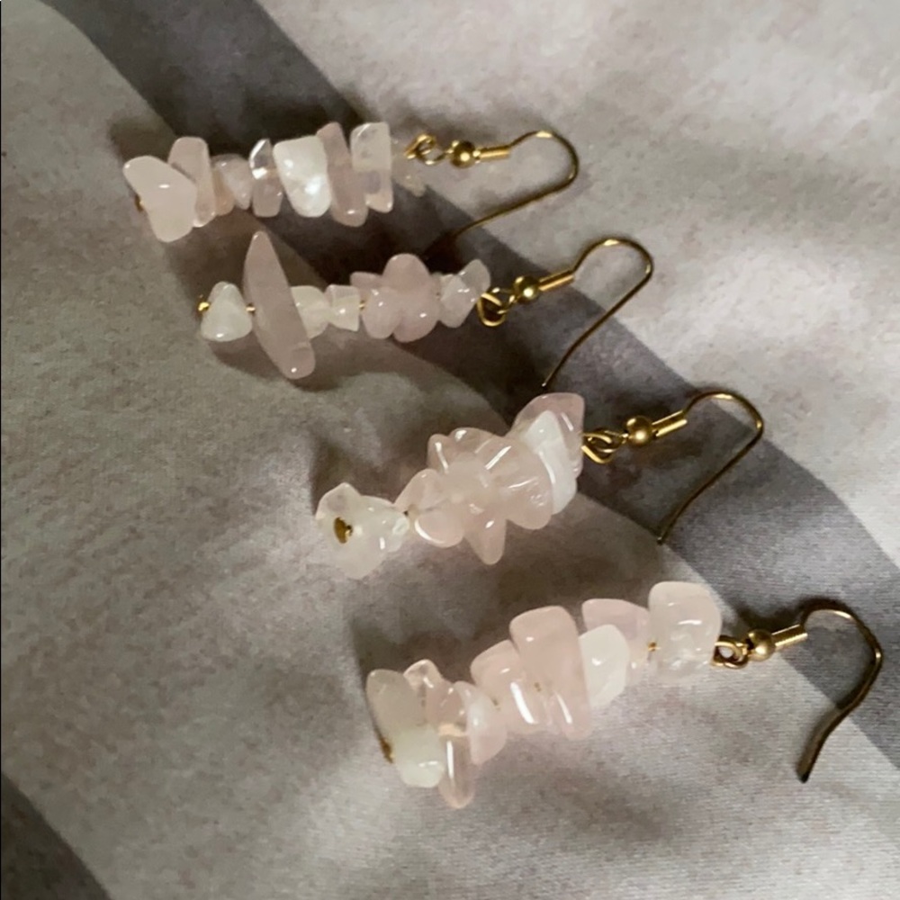 NWOT Rose Quartz Earrings